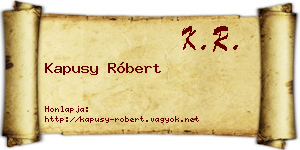 Kapusy Róbert névjegykártya