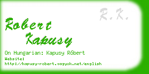 robert kapusy business card