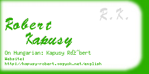 robert kapusy business card